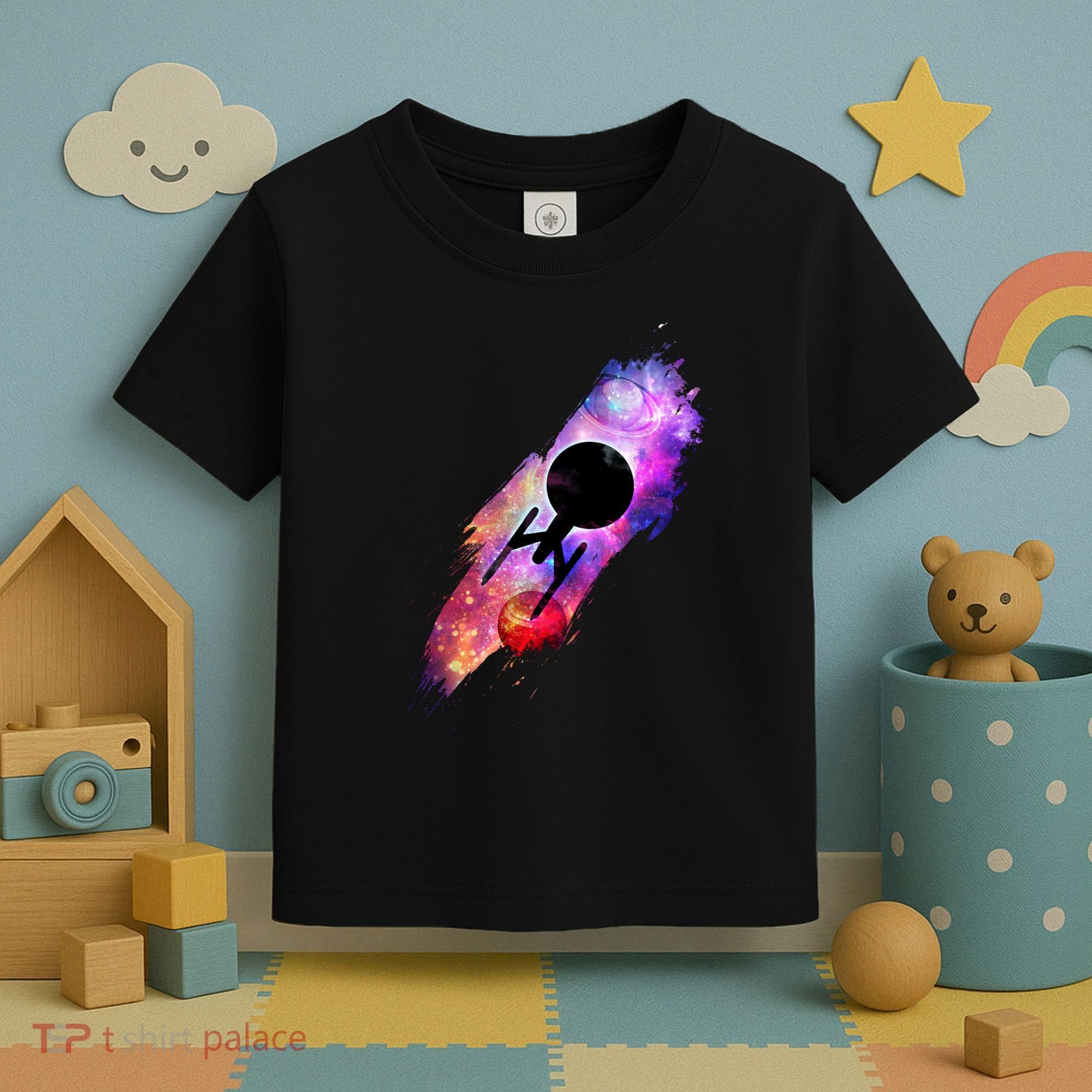 Scifi Space Ship Trekking Through Galaxy Toddler T-Shirt