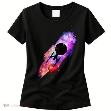 Scifi Space Ship Trekking Through Galaxy Women's T-Shirt