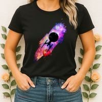 Scifi Space Ship Trekking Through Galaxy Women's T-Shirt thumb 2