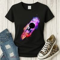 Scifi Space Ship Trekking Through Galaxy Women's T-Shirt thumb 3