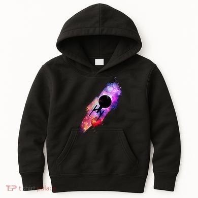 Scifi Space Ship Trekking Through Galaxy Kids Hoodie