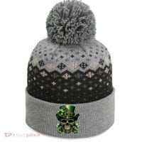 Sugar Skull St Patrick Day Of The Dead Lucky Shamrock The Baniff Cuffed Pom Beanie thumb 0