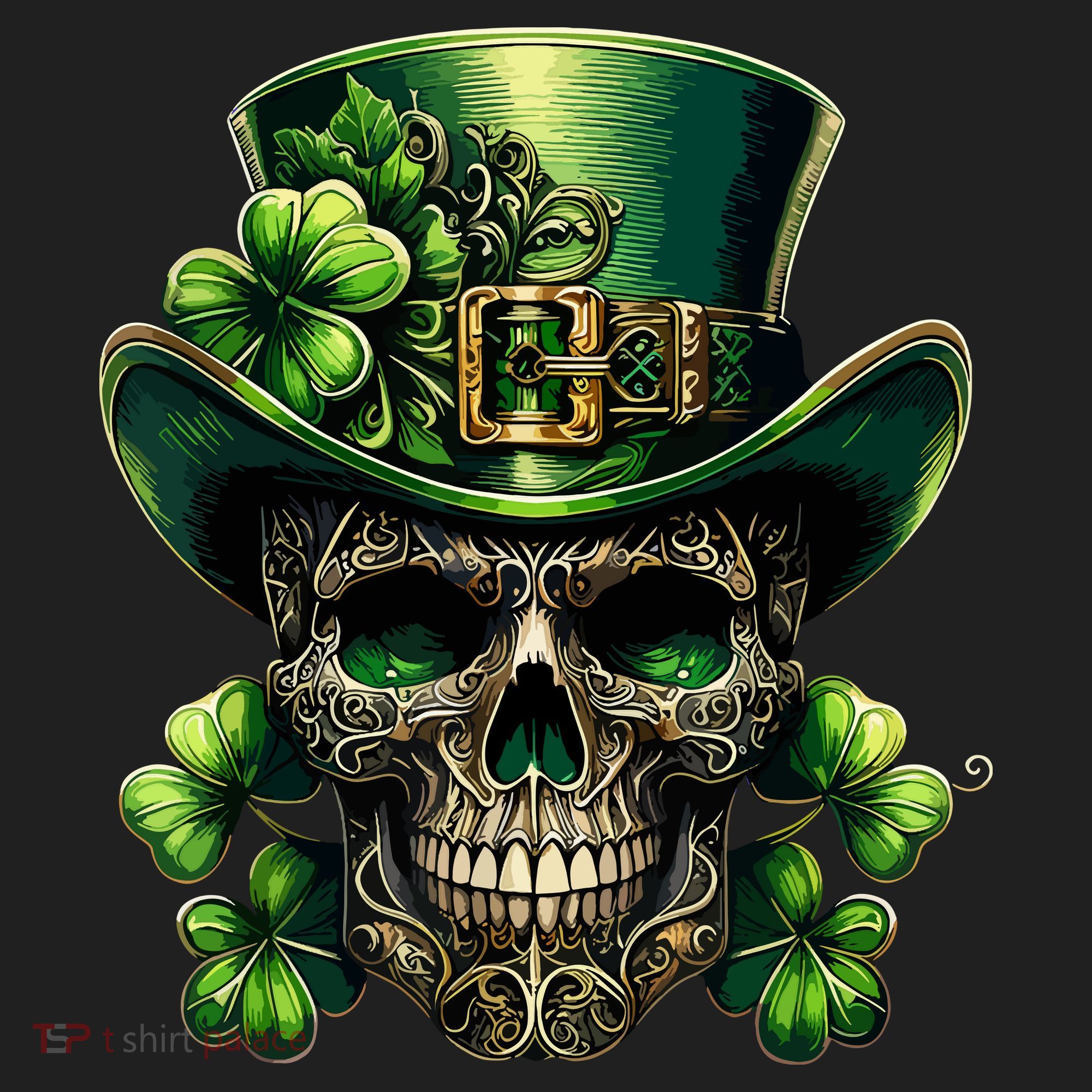 Sugar Skull St Patrick Day Of The Dead Lucky Shamrock Comfort Colors Boxy T-Shirt