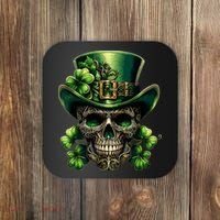 Sugar Skull St Patrick Day Of The Dead Lucky Shamrock Coaster thumb 0