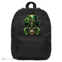 Sugar Skull St Patrick Day Of The Dead Lucky Shamrock 16 in Basic Backpack thumb 0