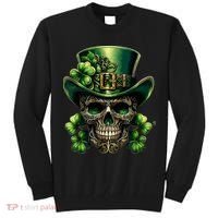 Sugar Skull St Patrick Day Of The Dead Lucky Shamrock Tall Sweatshirt thumb 0