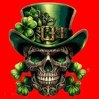 Sugar Skull St Patrick Day Of The Dead Lucky Shamrock Santa Hat thumb 1
