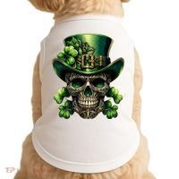 Sugar Skull St Patrick Day Of The Dead Lucky Shamrock Doggie Tank thumb 0