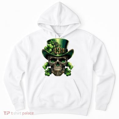 Sugar Skull St Patrick Day Of The Dead Lucky Shamrock Hoodie