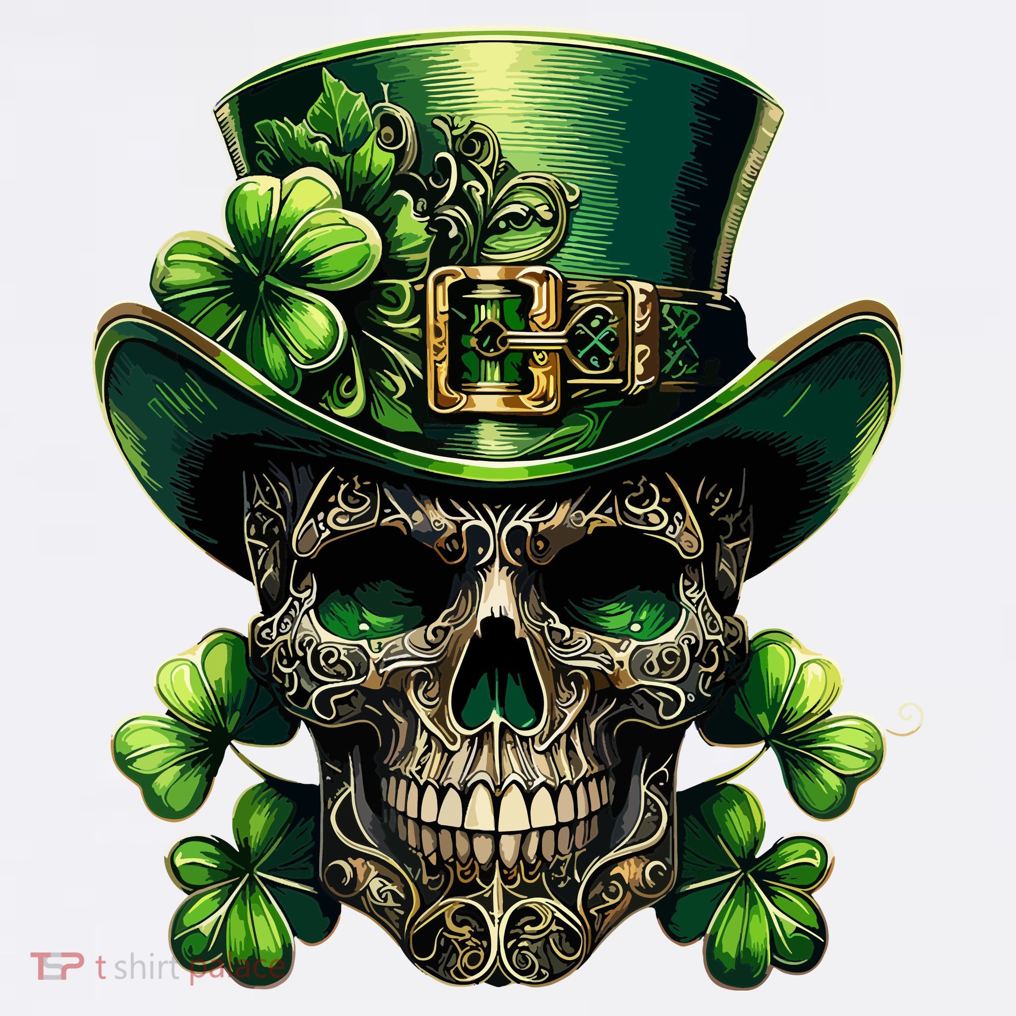 Sugar Skull St Patrick Day Of The Dead Lucky Shamrock Women's Hoodie