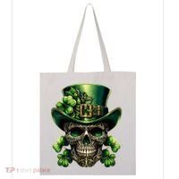 Sugar Skull St Patrick Day Of The Dead Lucky Shamrock Tote Bag thumb 0