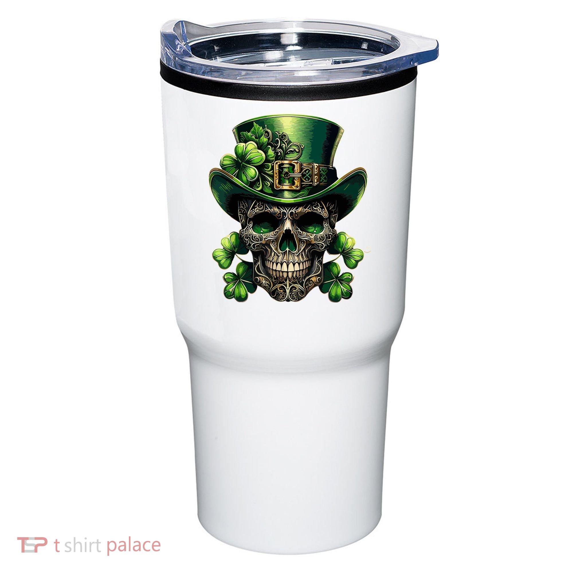 Sugar Skull St Patrick Day Of The Dead Lucky Shamrock Tumbler