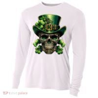 Sugar Skull St Patrick Day Of The Dead Lucky Shamrock Cooling Performance Long Sleeve Crew thumb 0