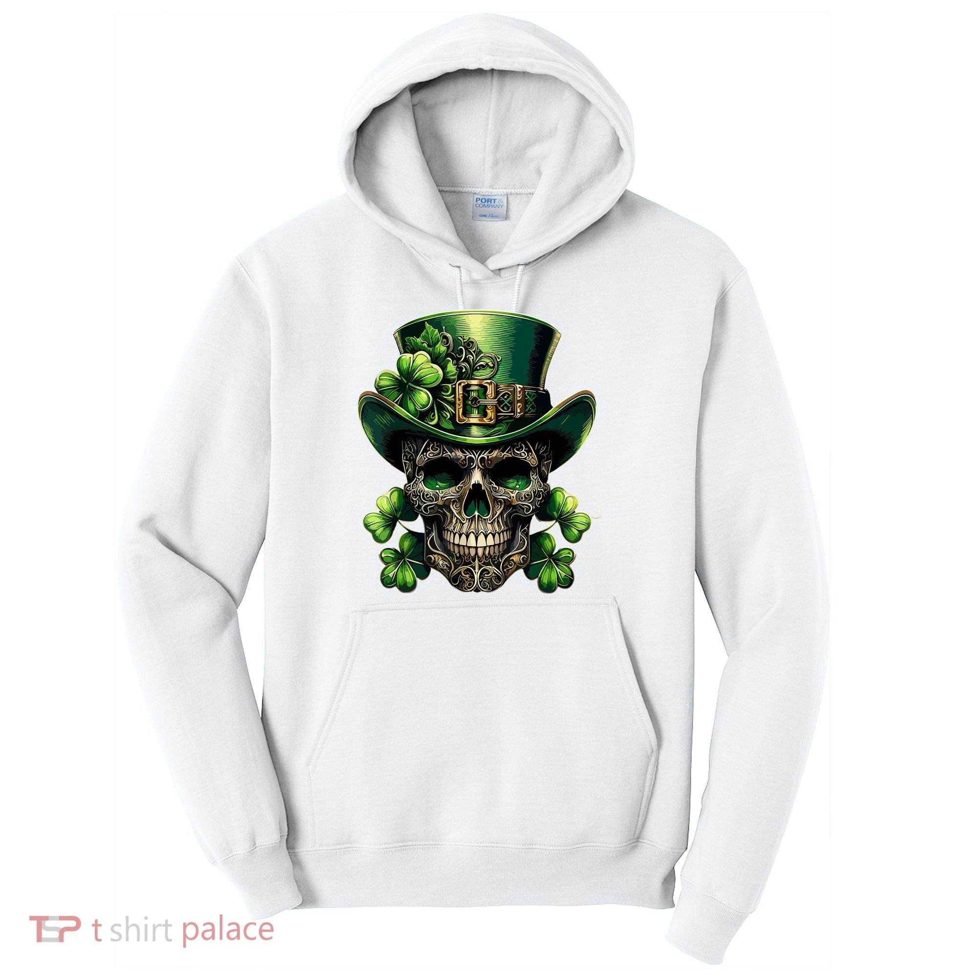 Sugar Skull St Patrick Day Of The Dead Lucky Shamrock Tall Hoodie