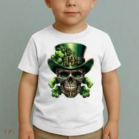 Sugar Skull St Patrick Day Of The Dead Lucky Shamrock Toddler T-Shirt thumb 2