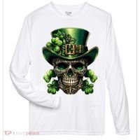 Sugar Skull St Patrick Day Of The Dead Lucky Shamrock Zone Performance Long-Sleeve T-Shirt thumb 0