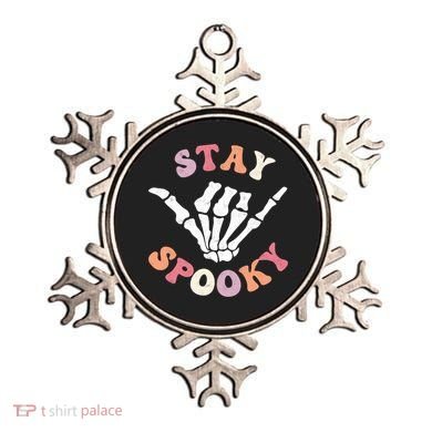 Stay Spooky Season Groovy Retro Halloween Skeleton Hand Great Gift Ornament