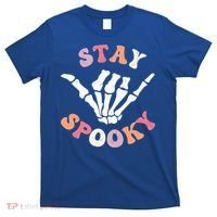 Stay Spooky Season Groovy Retro Halloween Skeleton Hand Great Gift T-Shirt thumb 0