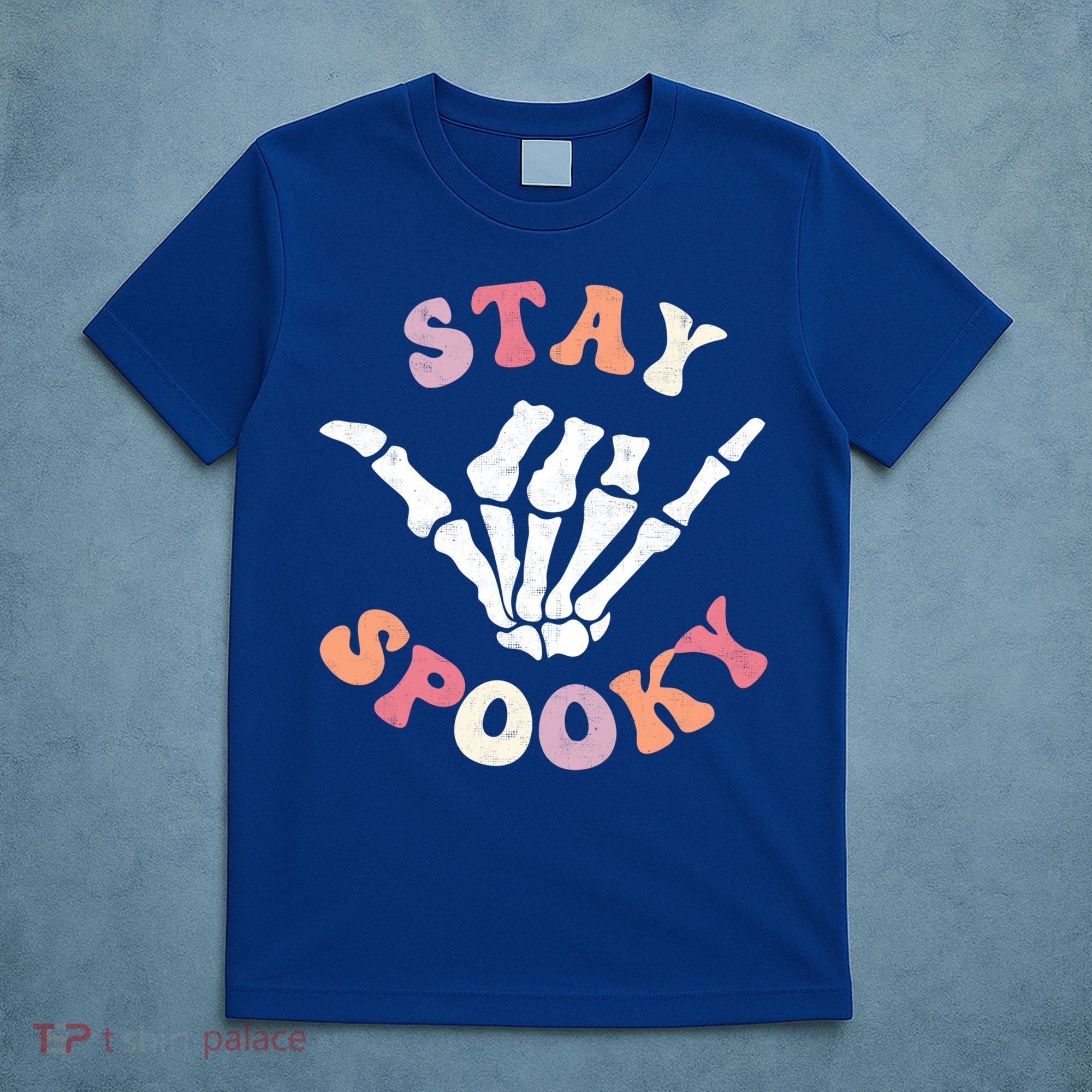 Stay Spooky Season Groovy Retro Halloween Skeleton Hand Great Gift T-Shirt