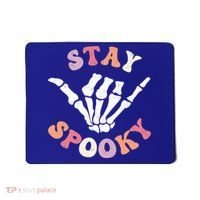 Stay Spooky Season Groovy Retro Halloween Skeleton Hand Great Gift Mousepad thumb 0