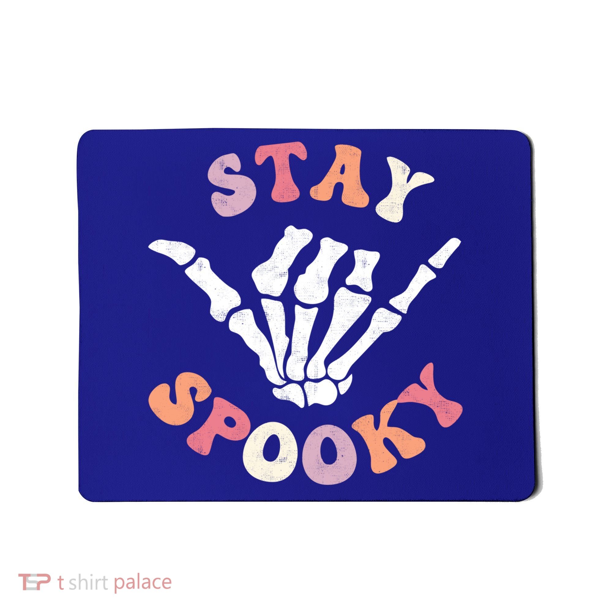 Stay Spooky Season Groovy Retro Halloween Skeleton Hand Great Gift Mousepad