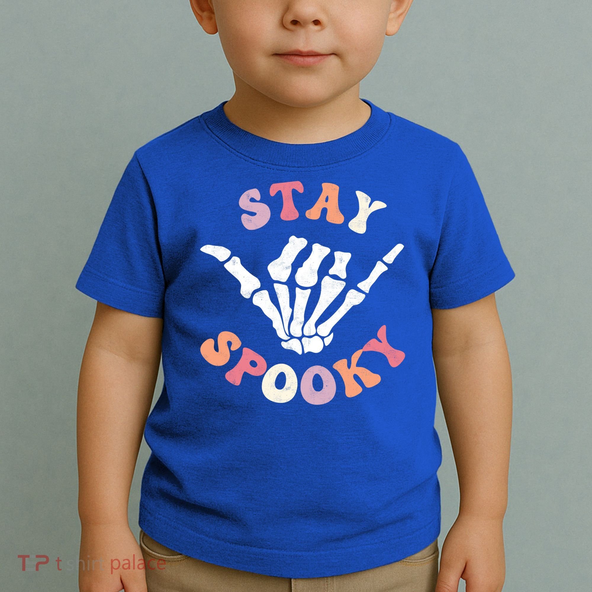 Stay Spooky Season Groovy Retro Halloween Skeleton Hand Great Gift Toddler T-Shirt