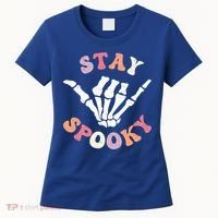 Stay Spooky Season Groovy Retro Halloween Skeleton Hand Great Gift Women's T-Shirt thumb 0