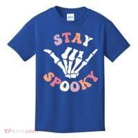 Stay Spooky Season Groovy Retro Halloween Skeleton Hand Great Gift Kids T-Shirt thumb 0