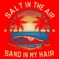 Surfing Summer Salt In The Air Sand In My Hair Santa Hat thumb 1