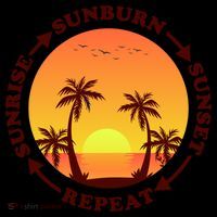 Sunrise Sunburn Sunset Repeat Gift USA-Made Doggie Bandana thumb 2