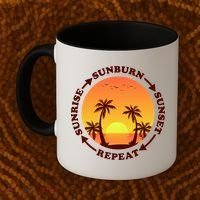 Sunrise Sunburn Sunset Repeat Gift Coffee Mug thumb 2