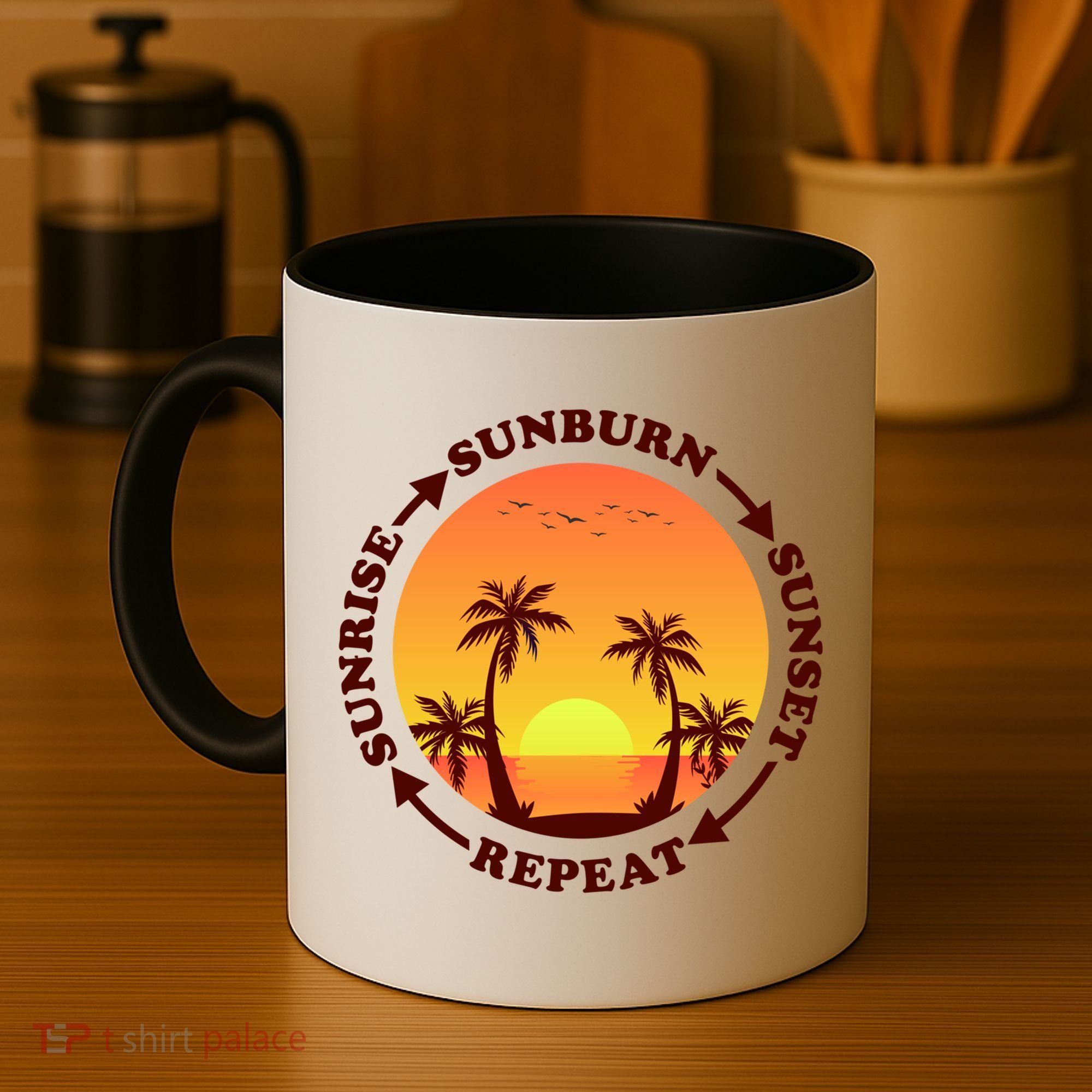 Sunrise Sunburn Sunset Repeat Gift Coffee Mug