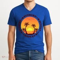 Sunrise Sunburn Sunset Repeat Gift V-Neck T-Shirt thumb 2