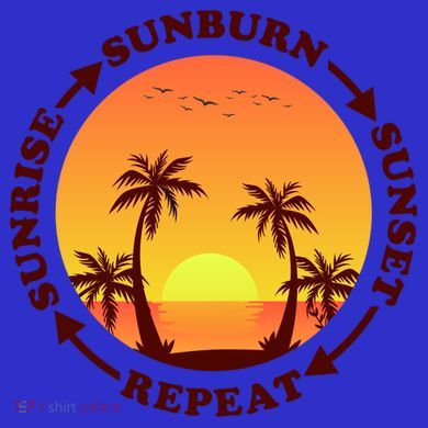 Sunrise Sunburn Sunset Repeat Gift V-Neck T-Shirt