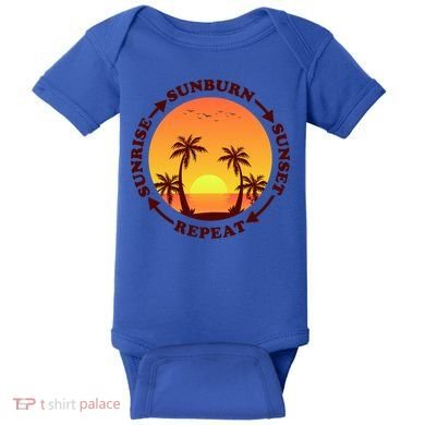 Sunrise Sunburn Sunset Repeat Gift Baby Bodysuit
