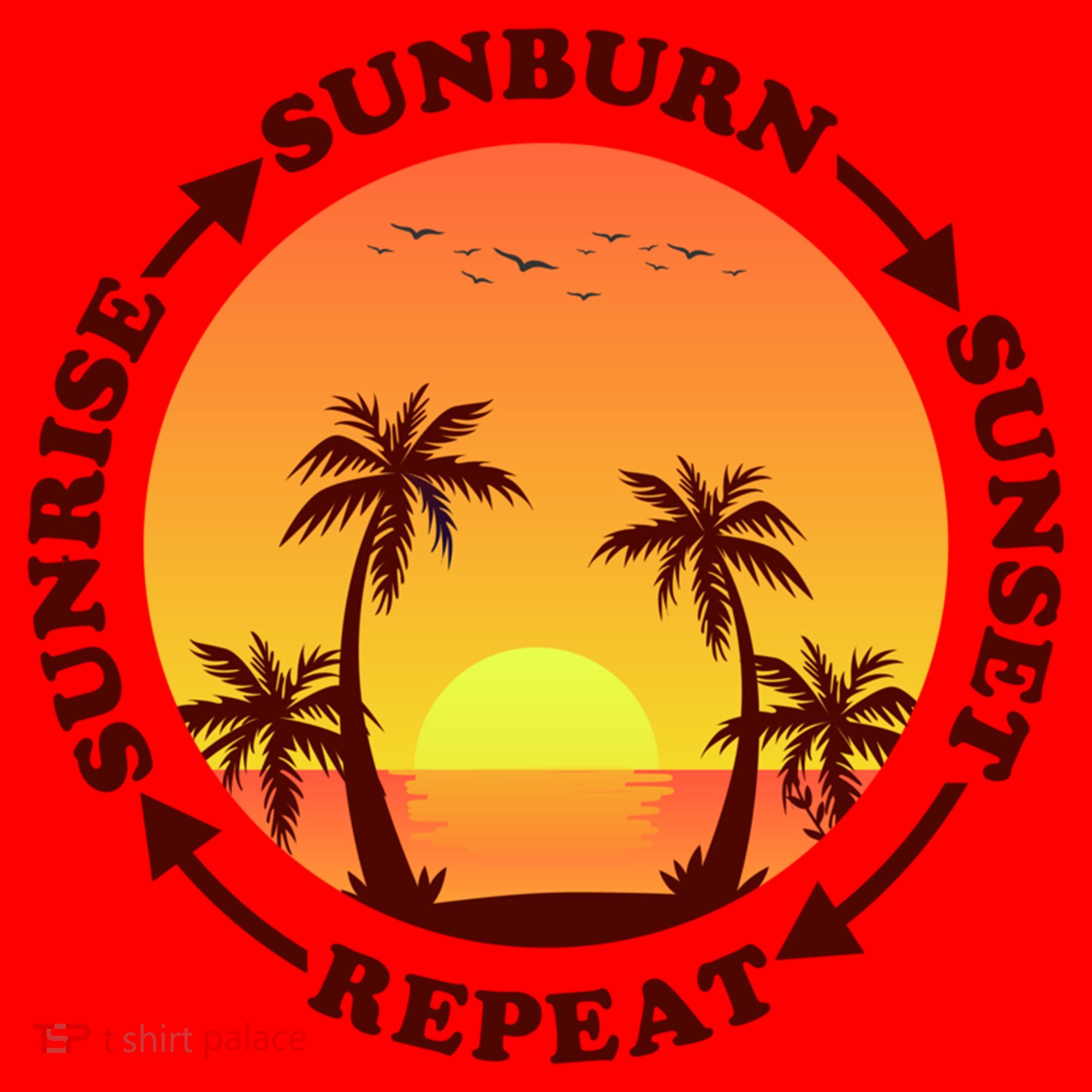 Sunrise Sunburn Sunset Repeat Gift Santa Hat