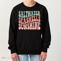 Saltwater Seashells Sunshine Retro Groovy Summer Women's Sweatshirt thumb 0