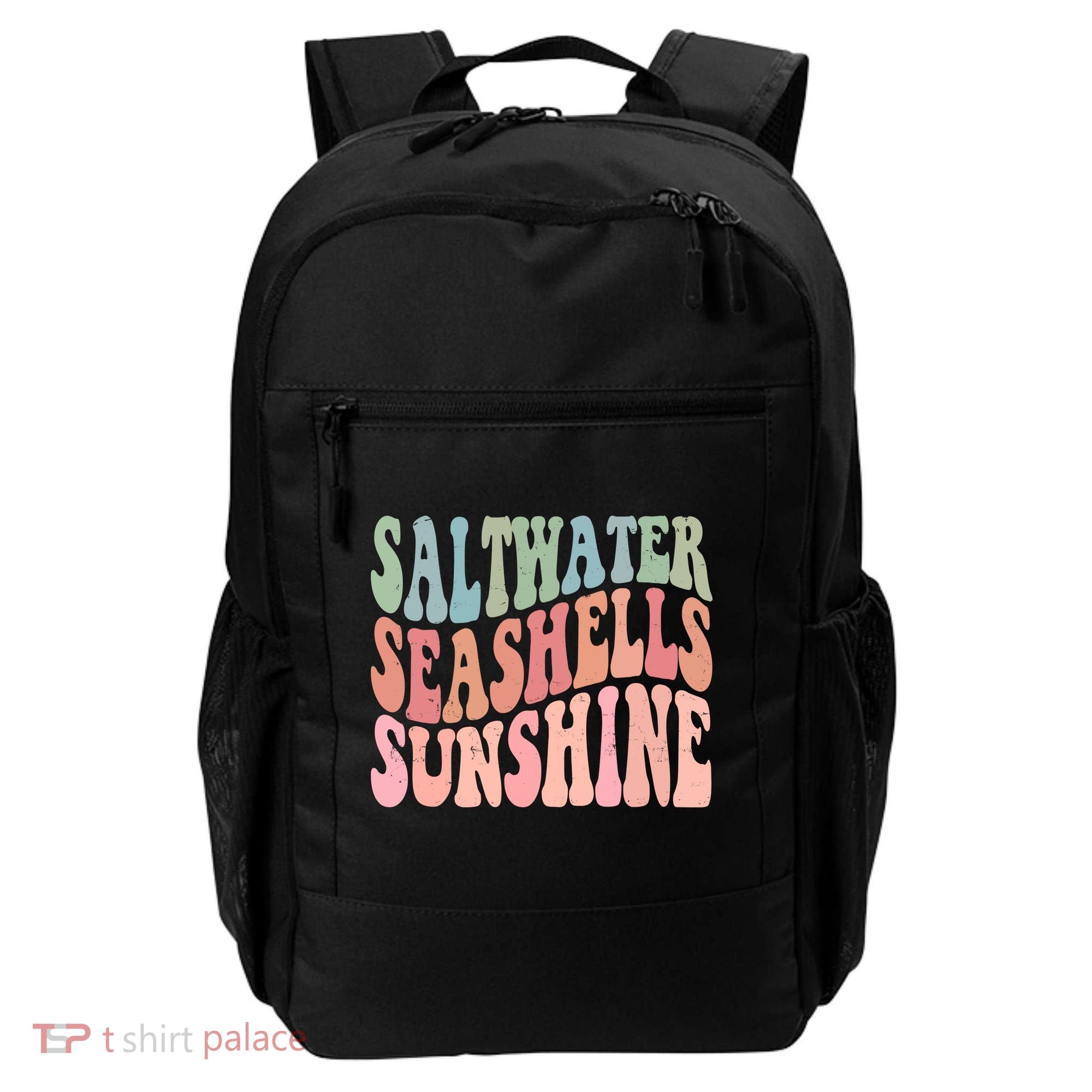 Saltwater Seashells Sunshine Retro Groovy Summer Backpack
