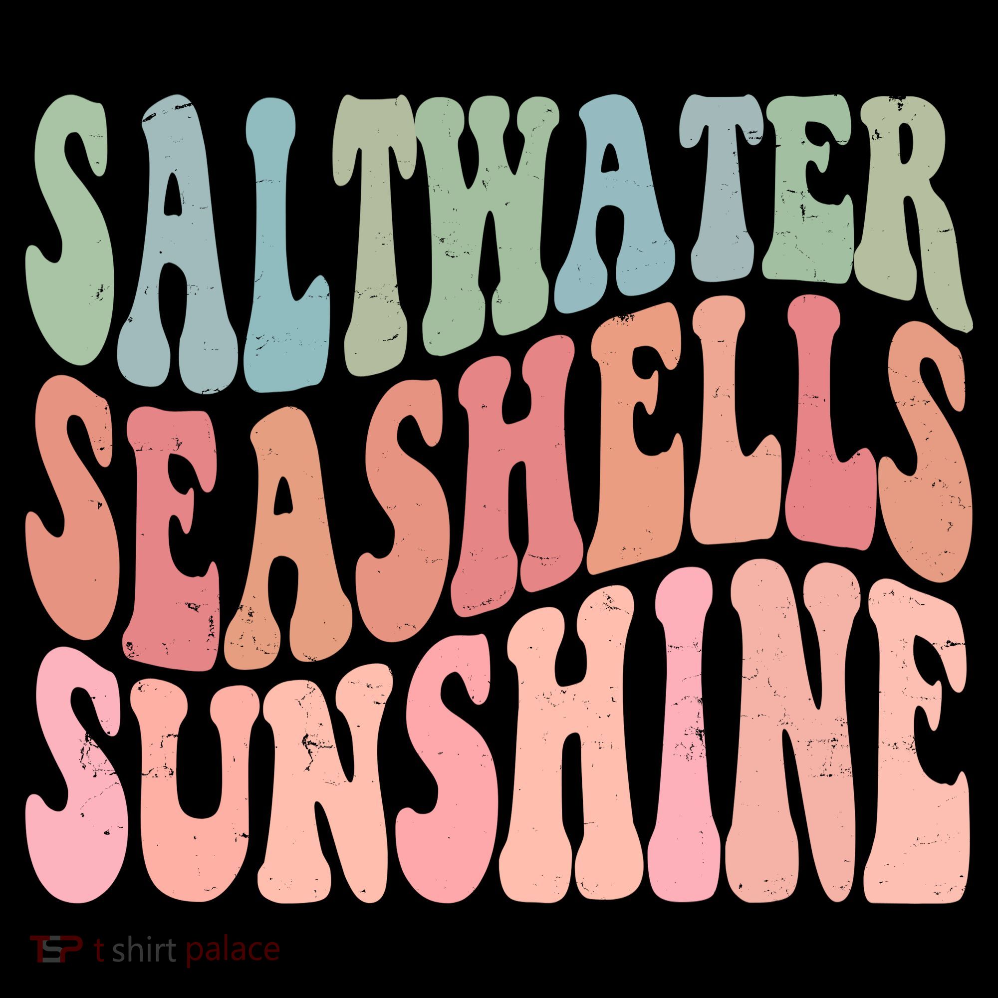 Saltwater Seashells Sunshine Retro Groovy Summer Coaster