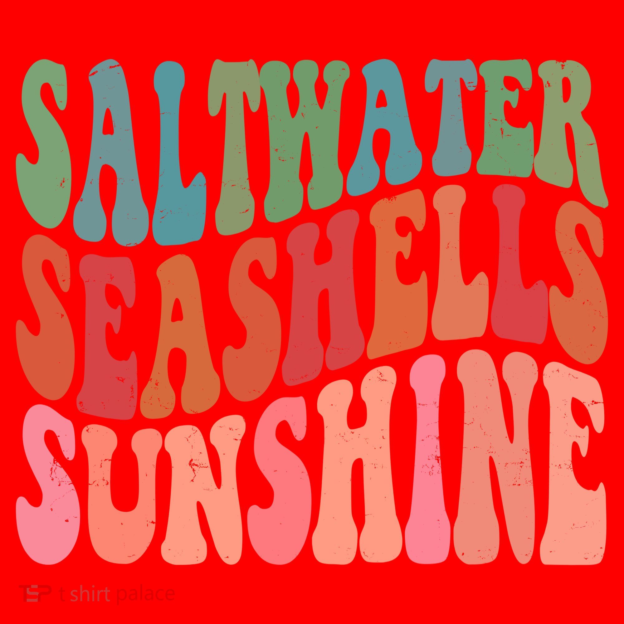 Saltwater Seashells Sunshine Retro Groovy Summer Santa Hat