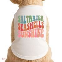 Saltwater Seashells Sunshine Retro Groovy Summer Doggie Tank thumb 0