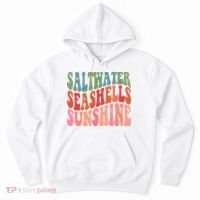 Saltwater Seashells Sunshine Retro Groovy Summer Hoodie thumb 0