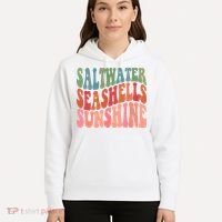 Saltwater Seashells Sunshine Retro Groovy Summer Hoodie thumb 5