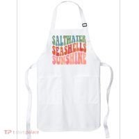 Saltwater Seashells Sunshine Retro Groovy Summer Apron thumb 0