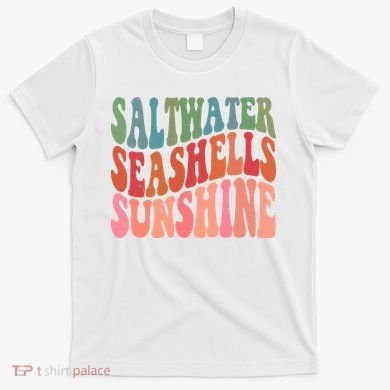 Saltwater Seashells Sunshine Retro Groovy Summer T-Shirt