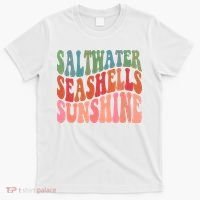 Saltwater Seashells Sunshine Retro Groovy Summer T-Shirt thumb 0