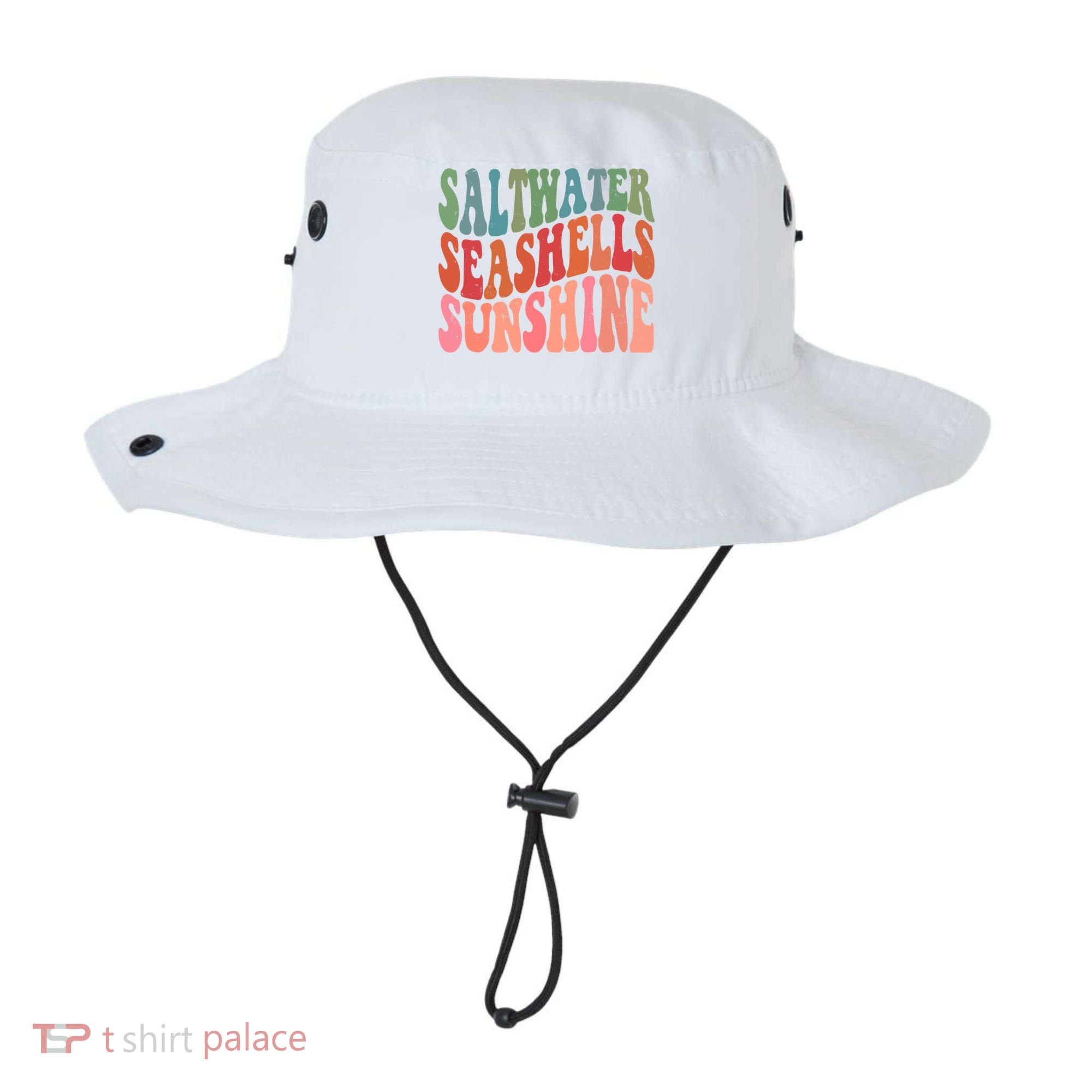 Saltwater Seashells Sunshine Retro Groovy Summer Bucket Hat