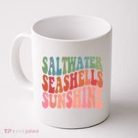 Saltwater Seashells Sunshine Retro Groovy Summer Coffee Mug thumb 0