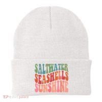Saltwater Seashells Sunshine Retro Groovy Summer Beanie thumb 0