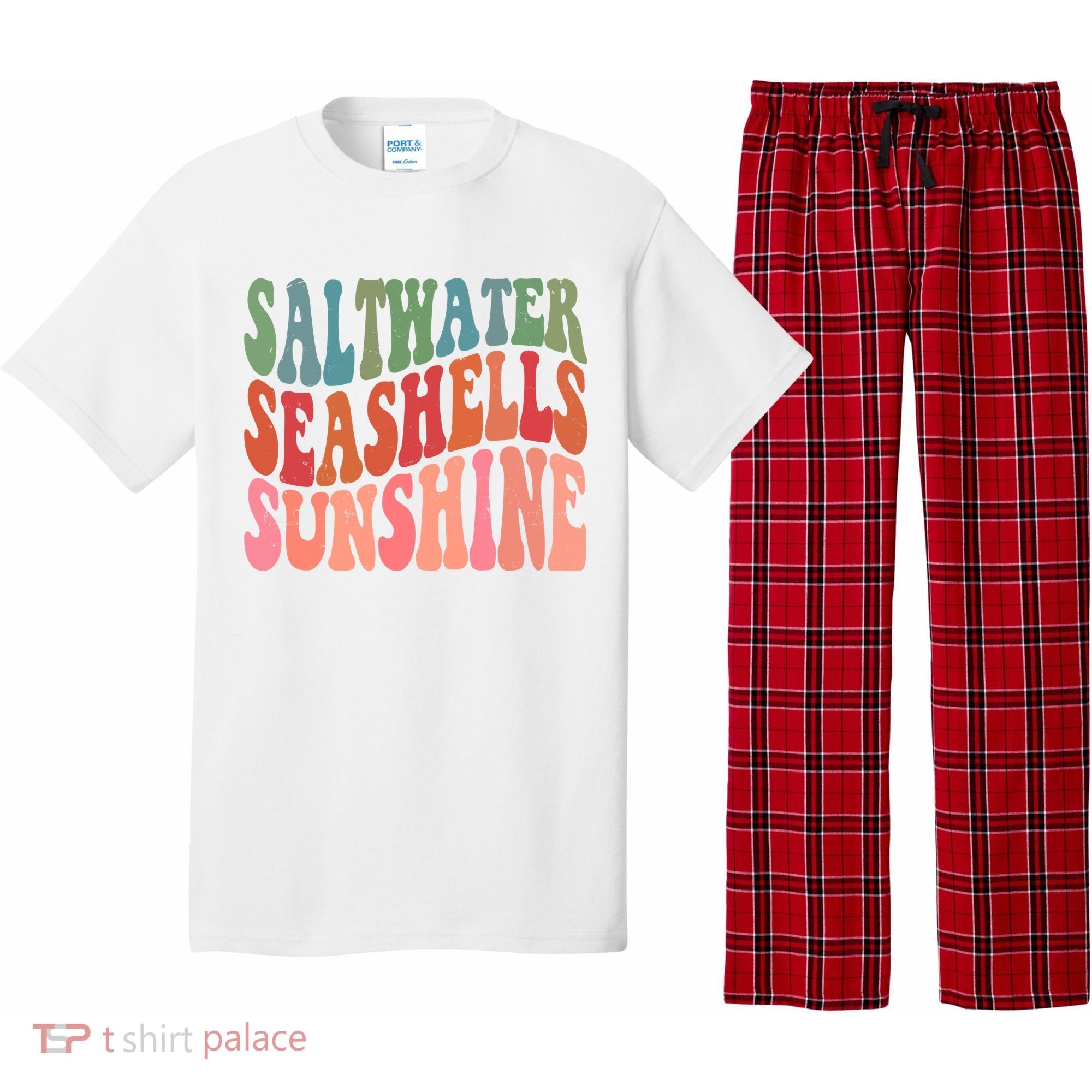 Saltwater Seashells Sunshine Retro Groovy Summer Pajama Set
